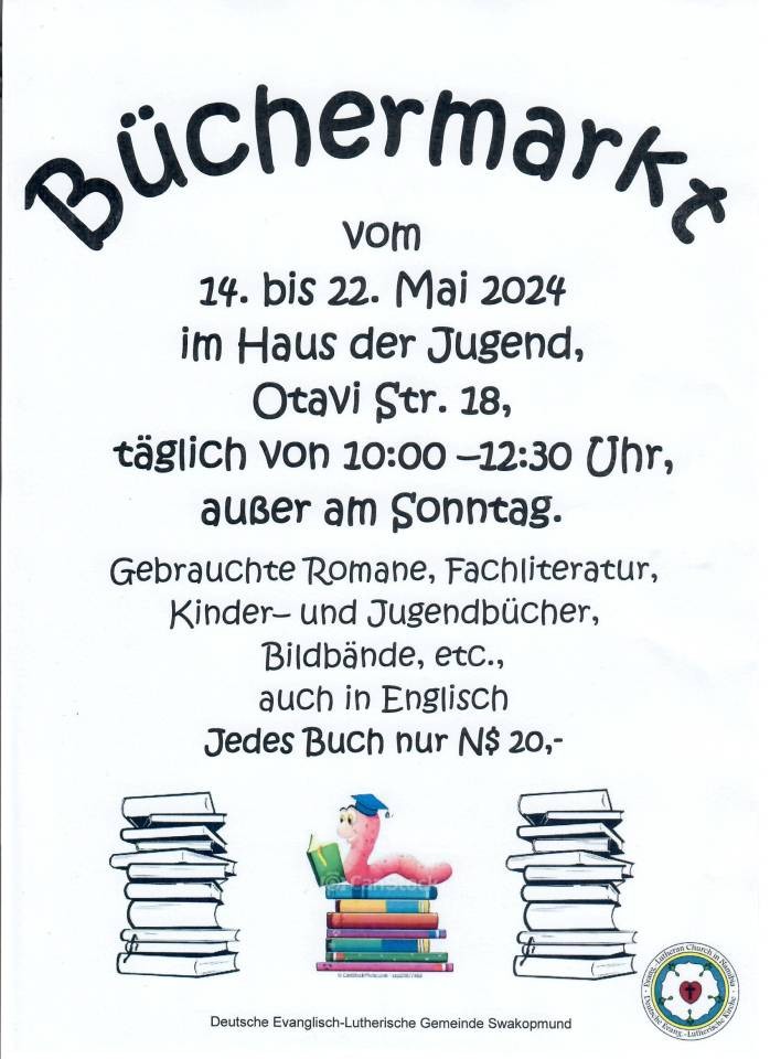 Büchermarkt in Swakopmund 14.-22. Mai 2024