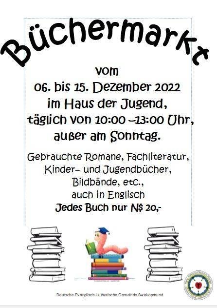 Büchermarkt vom 06.- 15. Dezember im Haus der Jugend in Swakopmund